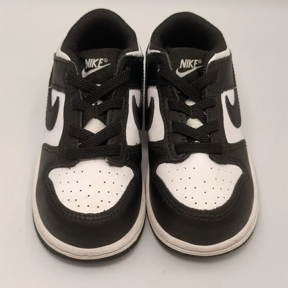 Nike Dunk Low Panda Black White Toddler Size 8C CW1589-100 Kids Sneakers